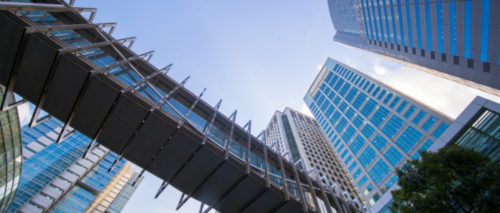 Skybridge across high rise buildings